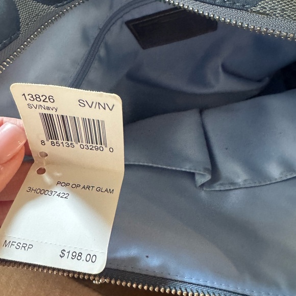 Coach Navy and Gray Signature Tote - Picture 4 of 5